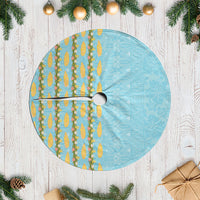 Hawaii Shell Tiare Anthurium Heliconia Lei Tree Skirt With Tapa Pattern Baby Blue LT05 Casual Blue - Polynesian Pride