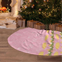 Hawaii Shell Tiare Anthurium Heliconia Lei Tree Skirt With Tapa Pattern Baby Pink LT05 - Polynesian Pride