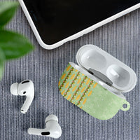 Hawaii Shell Tiare Anthurium Heliconia Lei AirPods Case With Tapa Pattern Baby Green
