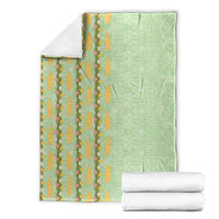Hawaii Shell Tiare Anthurium Heliconia Lei Blanket With Tapa Pattern Baby Green