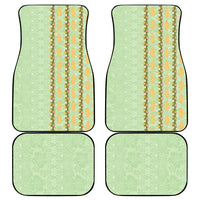 Hawaii Shell Tiare Anthurium Heliconia Lei Car Mats With Tapa Pattern Baby Green