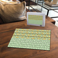 Hawaii Shell Tiare Anthurium Heliconia Lei Puzzle With Tapa Pattern Baby Green