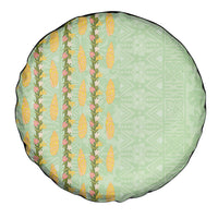 Hawaii Shell Tiare Anthurium Heliconia Lei Spare Tire Cover With Tapa Pattern Baby Green