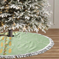 Hawaii Shell Tiare Anthurium Heliconia Lei Tree Skirt With Tapa Pattern Baby Green LT05 - Polynesian Pride