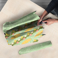 Hawaii Shell Tiare Anthurium Heliconia Lei Umbrella With Tapa Pattern Baby Green