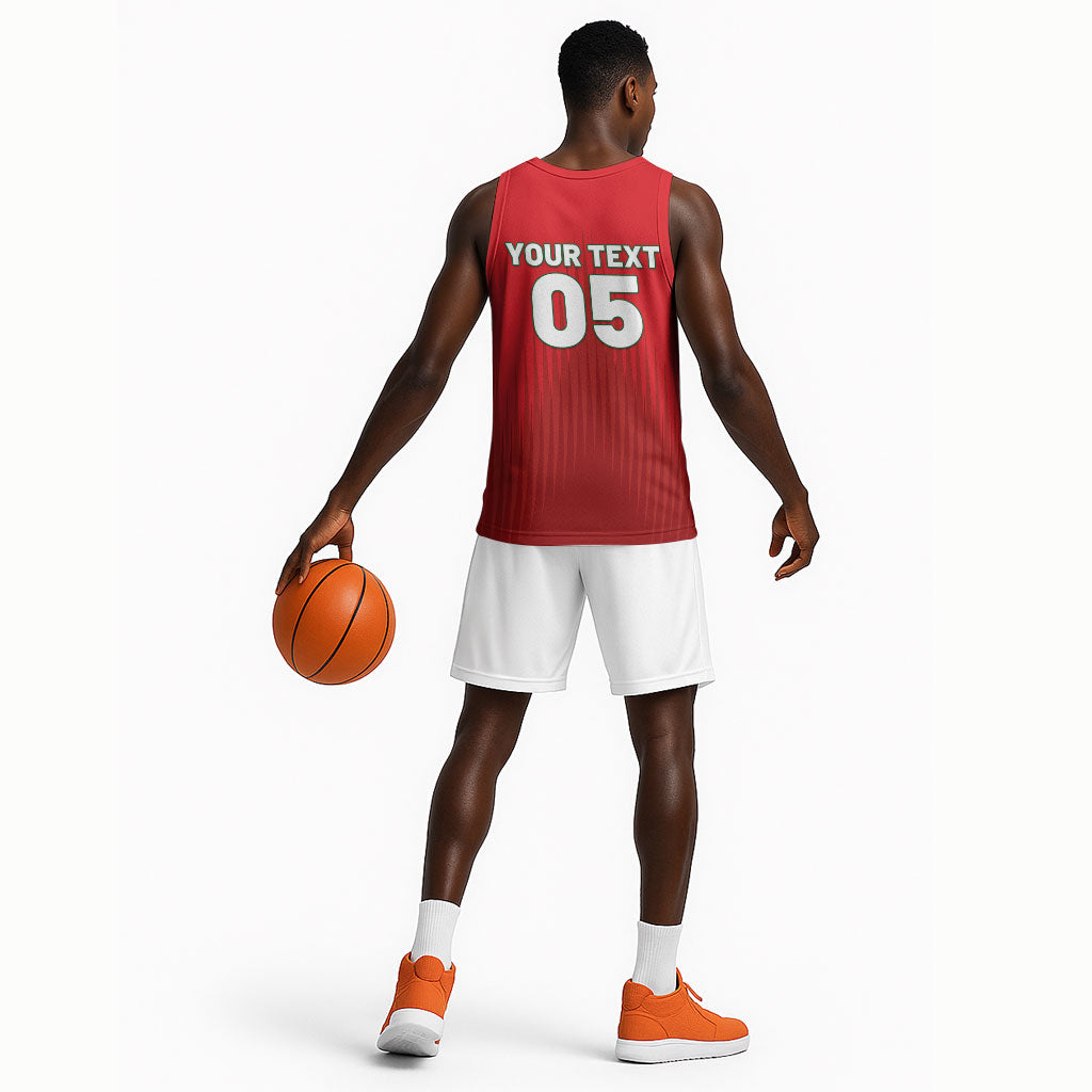 Custom Morocco Football 2026 Basketball Jersey Atlas Lions Breathtaking Victory Red Version