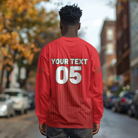 Custom Morocco Football 2026 Long Sleeve Shirt Atlas Lions Breathtaking Victory Red Version