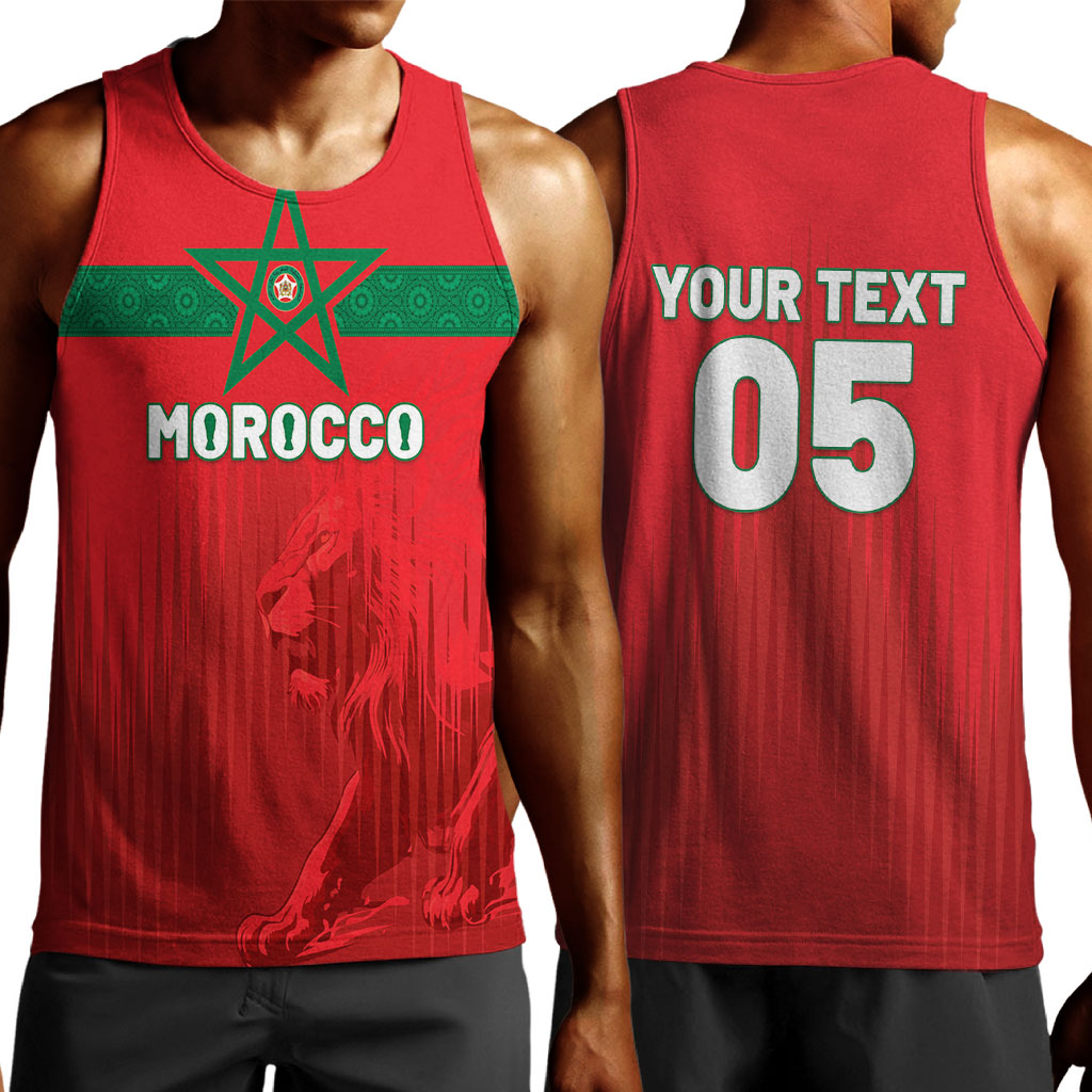 Custom Morocco Football 2026 Men Tank Top Atlas Lions Breathtaking Victory Red Version