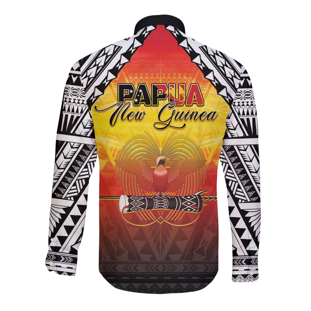 Papua New Guinea 49th Independence Day Long Sleeve Button Shirt One People One Nation One PNG