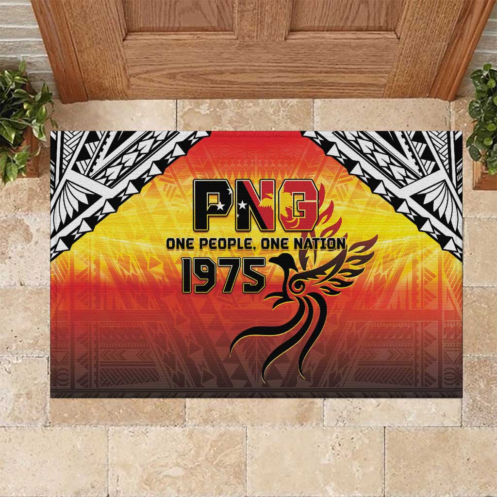 Papua New Guinea 49th Independence Day Rubber Doormat One People One Nation One PNG