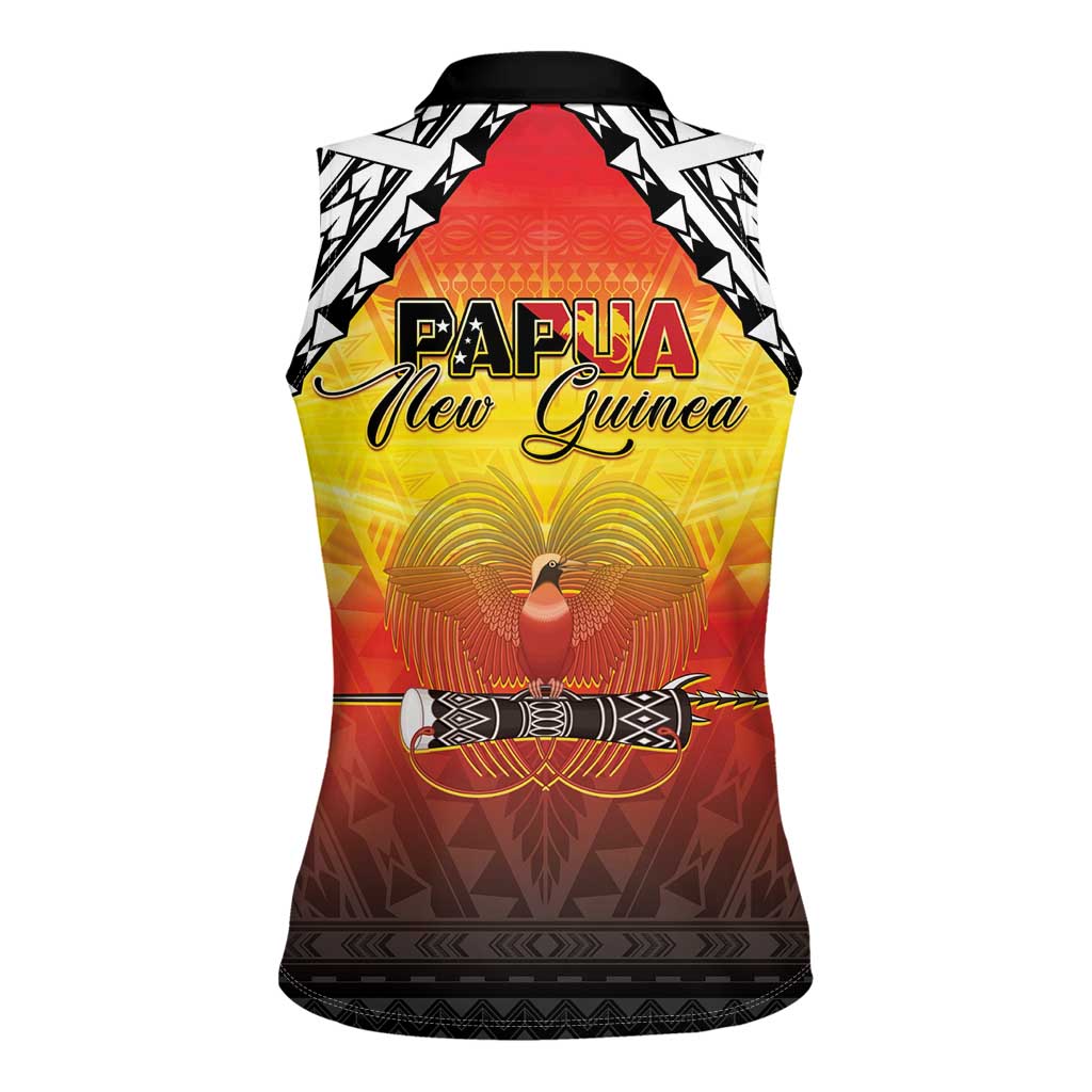 Papua New Guinea 49th Independence Day Women Sleeveless Polo Shirt One People One Nation One PNG