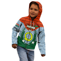Vanuatu Penama Province Kid Hoodie Vanuatuan Coat Of Arms Polynesian Pattern LT05 - Polynesian Pride