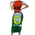 Vanuatu Penama Province Short Sleeve Bodycon Dress Vanuatuan Coat Of Arms Polynesian Pattern LT05 Long Dress Green - Polynesian Pride