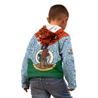 Personalized Vanuatu Penama Province Kid Hoodie Vanuatuan Coat Of Arms Polynesian Pattern LT05 - Polynesian Pride