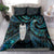 New Zealand Aotearoa Bedding Set Maori Tane Te Waiora Paua Shell Glitter Turquoise