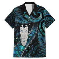 New Zealand Aotearoa Family Matching Mermaid Dress and Hawaiian Shirt Maori Tane Te Waiora Paua Shell Glitter Turquoise LT05 Dad's Shirt - Short Sleeve Turquoise - Polynesian Pride