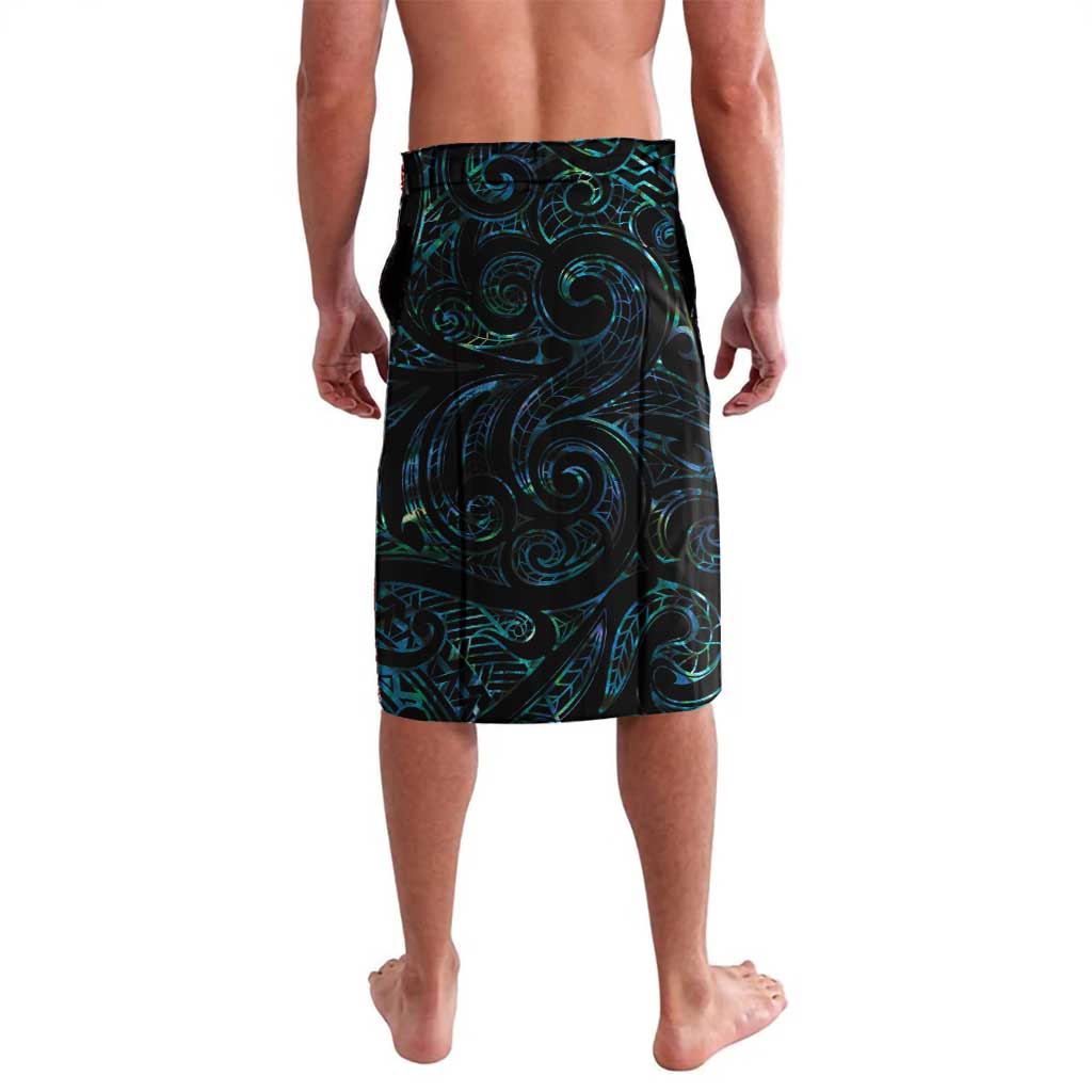 New Zealand Aotearoa Lavalava Maori Tane Te Waiora Paua Shell Glitter Turquoise LT05 - Polynesian Pride