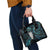 New Zealand Aotearoa Shoulder Handbag Maori Tane Te Waiora Paua Shell Glitter Turquoise