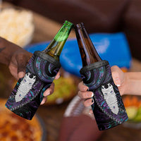 New Zealand Aotearoa 4 in 1 Can Cooler Tumbler Maori Tane Te Waiora Paua Shell Glitter Purple