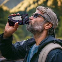 New Zealand Aotearoa 4 in 1 Can Cooler Tumbler Maori Tane Te Waiora Paua Shell Glitter Purple