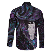 New Zealand Aotearoa Family Matching Puletasi and Hawaiian Shirt Maori Tane Te Waiora Paua Shell Glitter Purple LT05 - Polynesian Pride