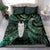 New Zealand Aotearoa Bedding Set Maori Tane Te Waiora Paua Shell Glitter Green