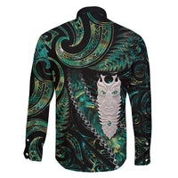 New Zealand Aotearoa Family Matching Long Sleeve Bodycon Dress and Hawaiian Shirt Maori Tane Te Waiora Paua Shell Glitter Green LT05 - Polynesian Pride
