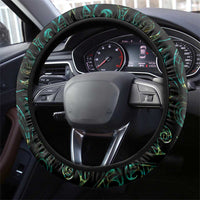 New Zealand Aotearoa Steering Wheel Cover Maori Tane Te Waiora Paua Shell Glitter Green