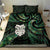 New Zealand Aotearoa Bedding Set Maori Wheku Paua Shell Glitter Green