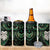 New Zealand Aotearoa 4 in 1 Can Cooler Tumbler Maori Wheku Paua Shell Glitter Green