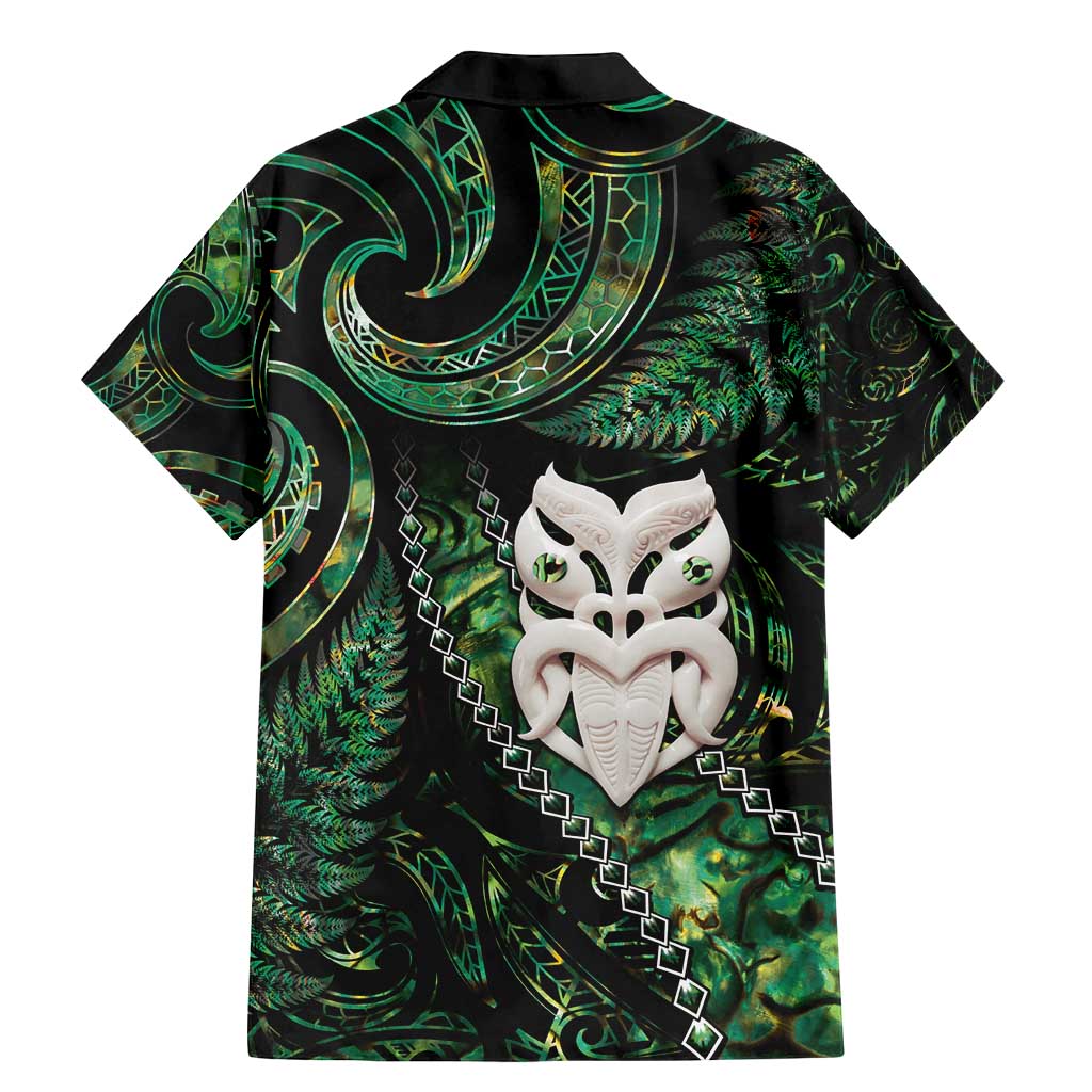 New Zealand Aotearoa Family Matching Mermaid Dress and Hawaiian Shirt Maori Wheku Paua Shell Glitter Green LT05 - Polynesian Pride