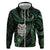 New Zealand Aotearoa Hoodie Maori Wheku Paua Shell Glitter Green