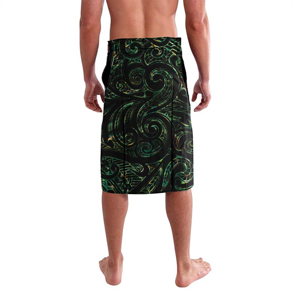 New Zealand Aotearoa Lavalava Maori Wheku Paua Shell Glitter Green LT05 - Polynesian Pride
