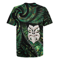 New Zealand Aotearoa Rugby Jersey Maori Wheku Paua Shell Glitter Green