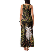 New Zealand Aotearoa Family Matching Tank Maxi Dress and Hawaiian Shirt Maori Wheku Paua Shell Glitter Gold