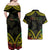 Aloha Tropical Palm Trees Couples Matching Off Shoulder Maxi Dress and Hawaiian Shirt Reggae Polynesian Pattern