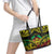 Aloha Tropical Palm Trees Leather Tote Bag Reggae Polynesian Pattern