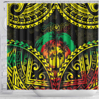 Aloha Tropical Palm Trees Shower Curtain Reggae Polynesian Pattern
