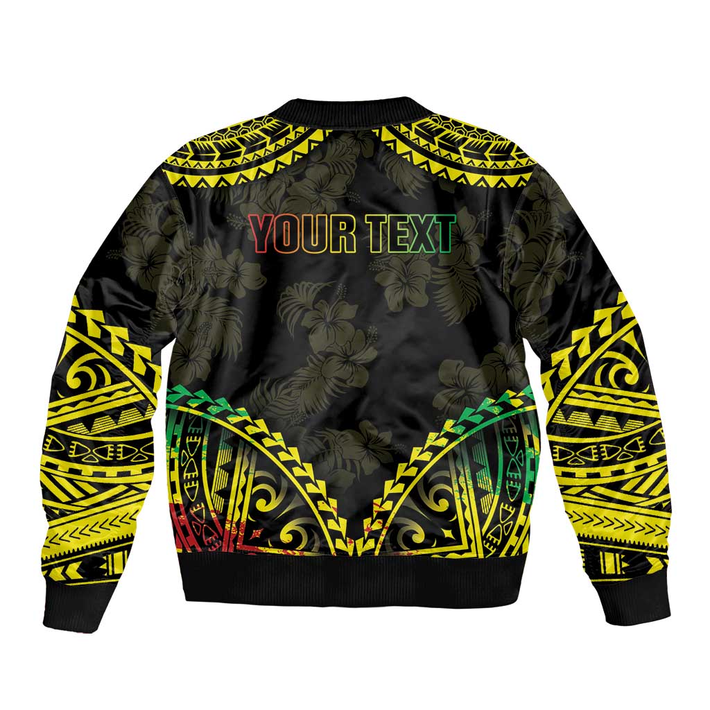 Aloha Tropical Palm Trees Sleeve Zip Bomber Jacket Reggae Polynesian Pattern LT05 - Polynesian Pride