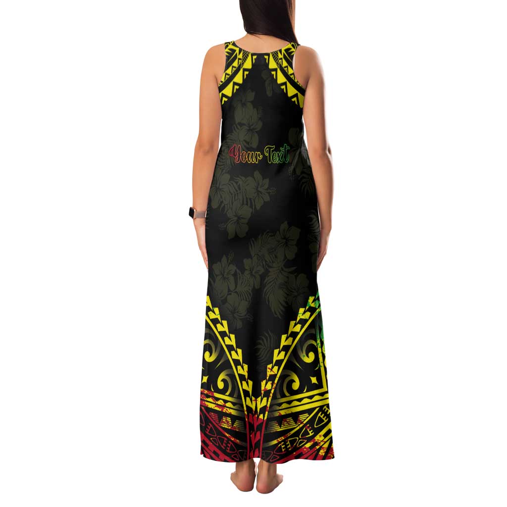 Aloha Tropical Palm Trees Tank Maxi Dress Reggae Polynesian Pattern
