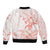 Polynesia Hammerhead Shark Bomber Jacket Tropical Flowers Tribal Pattern Peach