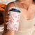 Polynesia Hammerhead Shark 4 in 1 Can Cooler Tumbler Tropical Flowers Tribal Pattern Peach