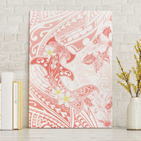 Polynesia Hammerhead Shark Canvas Wall Art Tropical Flowers Tribal Pattern Peach LT05 Without Frame Peach - Polynesian Pride