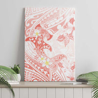 Polynesia Hammerhead Shark Canvas Wall Art Tropical Flowers Tribal Pattern Peach LT05 - Polynesian Pride