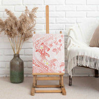 Polynesia Hammerhead Shark Canvas Wall Art Tropical Flowers Tribal Pattern Peach LT05 - Polynesian Pride