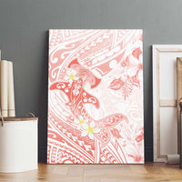 Polynesia Hammerhead Shark Canvas Wall Art Tropical Flowers Tribal Pattern Peach LT05 - Polynesian Pride