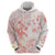 Polynesia Hammerhead Shark Hoodie Tropical Flowers Tribal Pattern Peach