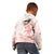 Polynesia Hammerhead Shark Kid Hoodie Tropical Flowers Tribal Pattern Peach