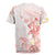 Polynesia Hammerhead Shark Rugby Jersey Tropical Flowers Tribal Pattern Peach