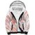 Polynesia Hammerhead Shark Sherpa Hoodie Tropical Flowers Tribal Pattern Peach